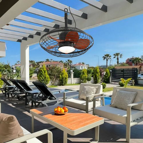 Sofucor Fan Farmhouse 20 inches Cage Ceiling Fan with light