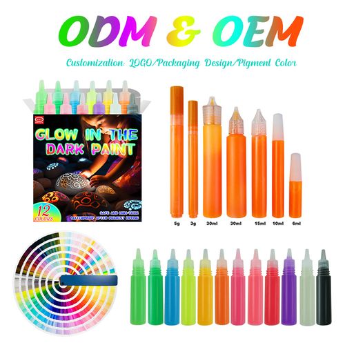 Eco Friendly For Kids Professional Supplies Acryl Glow In The Dark Painting Art Colours Wholesale Color Acrylic Paint Set