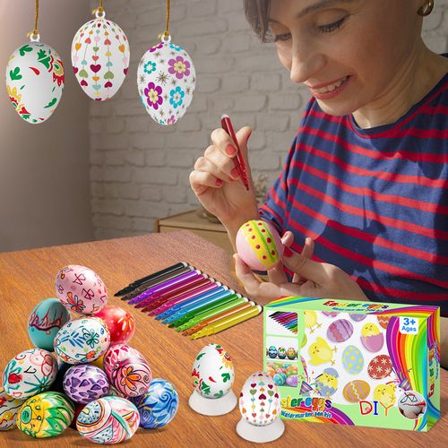 KHY Free Sample Easter Egg Decorator Kit Colorful Quick Drying Non Toxic Art Paint Watercolor Mini Marker Pen Set