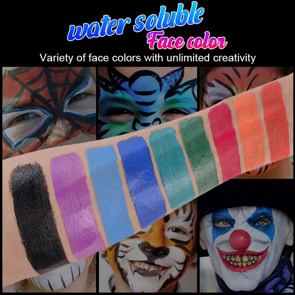 Kit de peinture pour le visage et le corps pour enfants à base d&#39;eau, maquillage professionnel pour Halloween