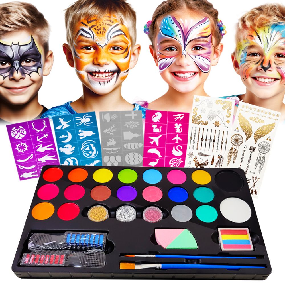 Kit de peinture pour le visage et le corps pour enfants à base d&#39;eau, maquillage professionnel pour Halloween