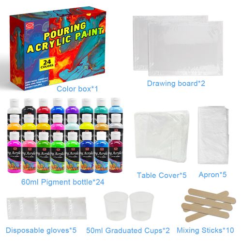 Professional DIY Neon Artist Acrylic Pouring Paint Set