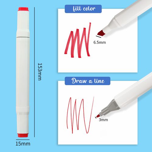 Spot Großhandel Bulk Marker Pen Set ölige doppelköpfige Farbe Student Kunst Malpinsel