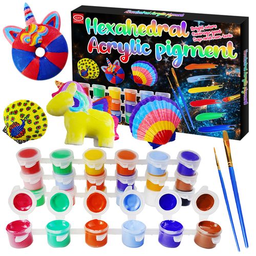 Non toxique pour les enfants 6 couleurs 3ML Strip Arts Pot de peinture acrylique
