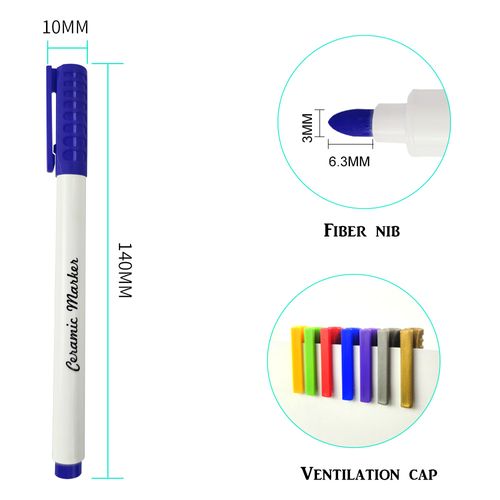 DIY-Projekte, nachfüllbar, 8 Stück, Glas, Kinder, individuelle Keramik, individuell für Steinfarbe, Acrilyc-Acryl-Markerstift-Set