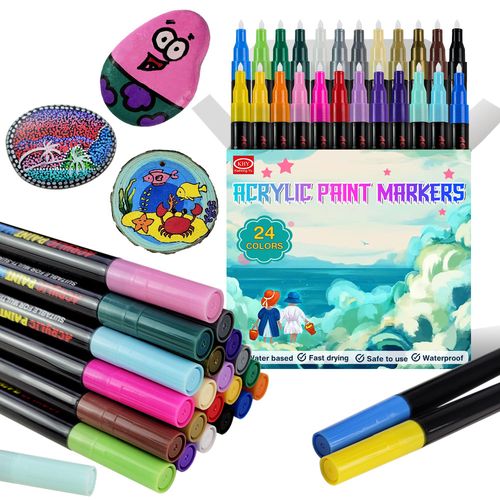 Ceramics Customized Acrylic Paint Marker Pen Set on Rock Wine Metal