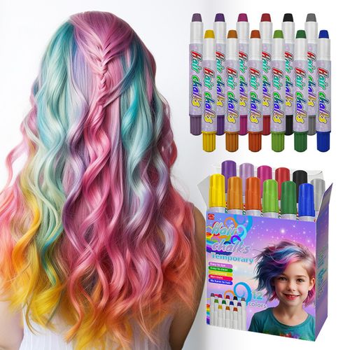 Glow Neon Hair Chalk Washable Dye Temporary High Quality Colour Harmless Hair Chalk Set