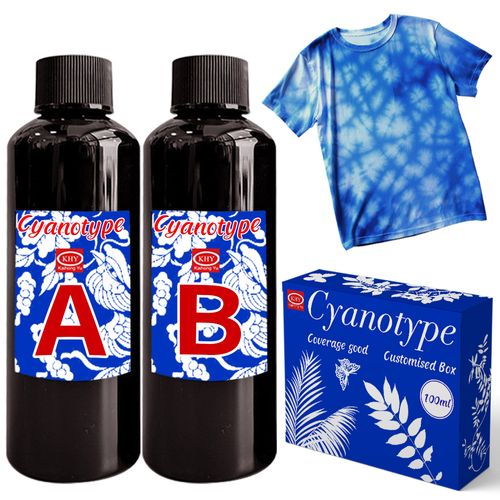 KHY Cyanotype une étape bricolage tissu personnalisé pour tissu de couleur fournitures d&#39;art Kit de teinture de cravate