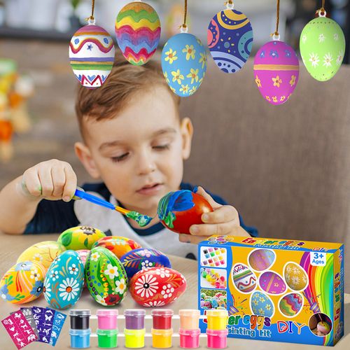 KHY Tiktok offre spéciale bricolage oeufs artisanaux de pâques petit ensemble acrylique peinture couleur Art pour enfant Kit de Pot de peinture acrylique