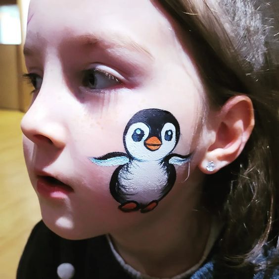 penguin face painting idea