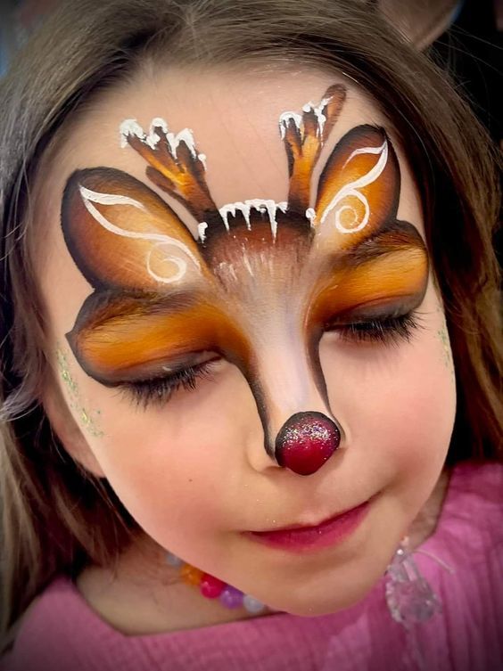 reindeer face painting idea