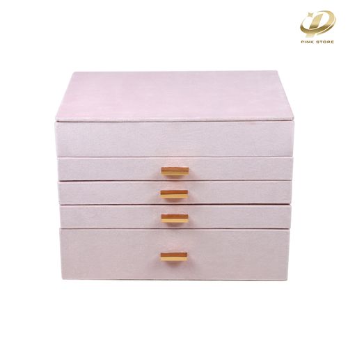 Velvet Large Jewelry Box With Mirror