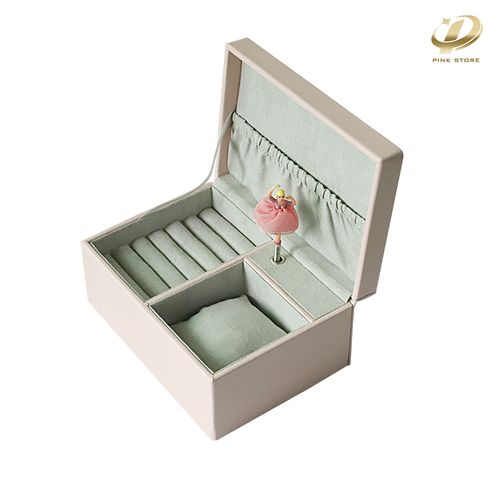 Pink Ballerina Girl Jewelry Box With Watch Organizer