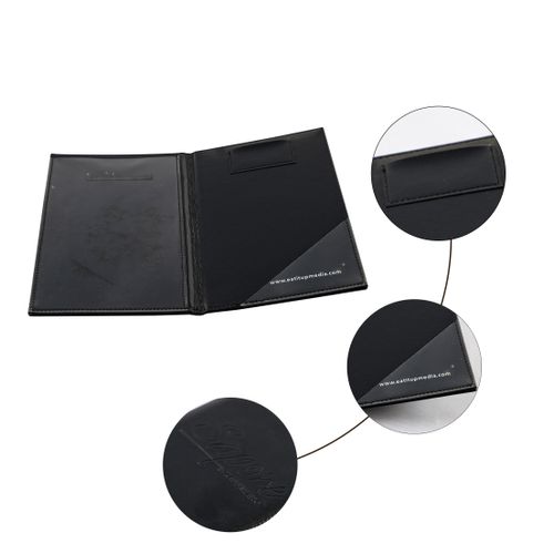 Elegant Black PU Leather Bill Holder