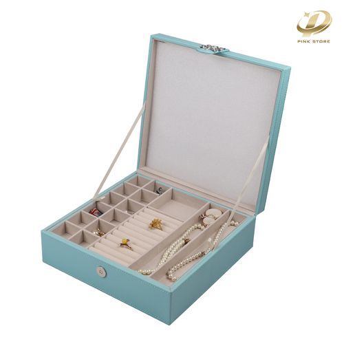 Blue Multi-space Large capacity Jewelry Box