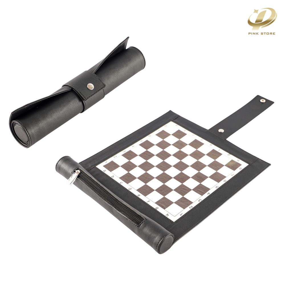 Portable Chess Set in Faux Leather