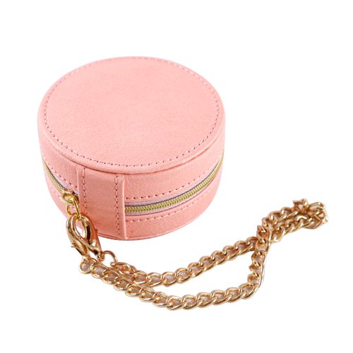 Pink Travel Jewelry Round Box