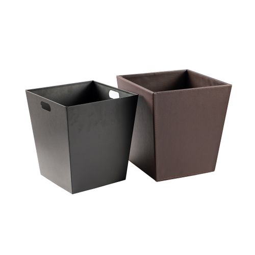 Brown Leather Waste Bin