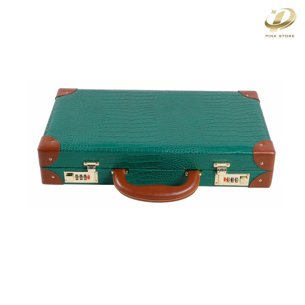 Crocodile Luxe: Portable Backgammon Set with Resin Accents