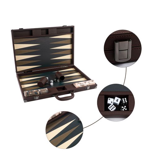 Elegant Leather Backgammon Set