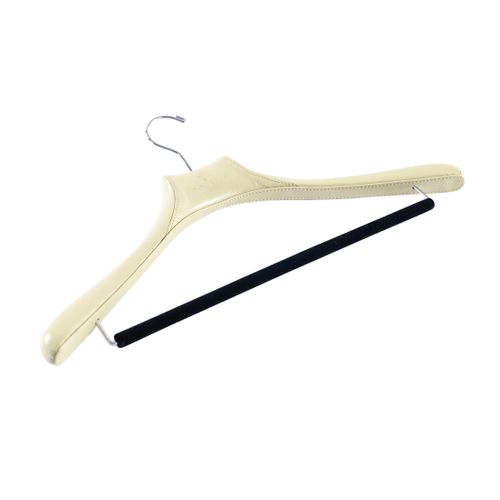 Leather-Wrapped Hanger with Velvet Bar