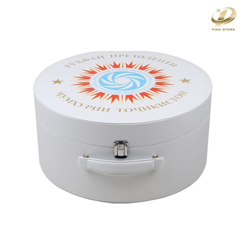 White Leather Hat Box