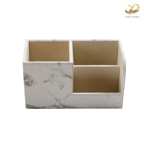 Marble Elegance: Stylish Desktop Organizer for Office and Hotel