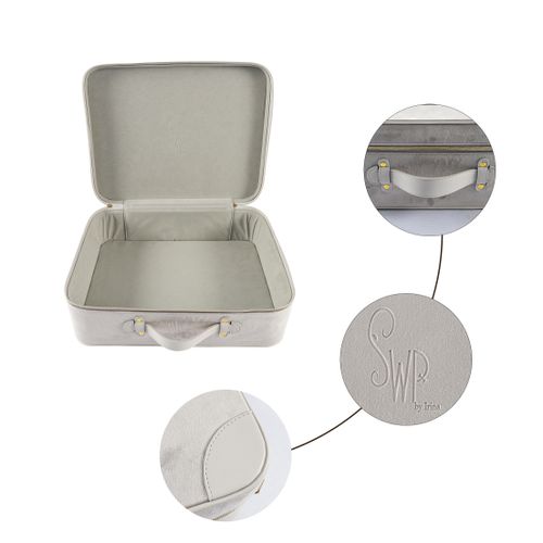 Elegant Grey Velvet Storage Box
