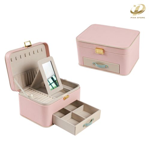 Multifunctional Jewelry Box with Elegant Color Contrasts