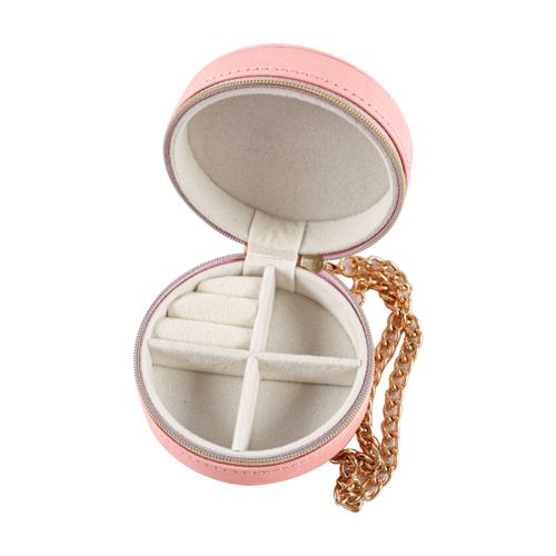Pink Travel Jewelry Round Box