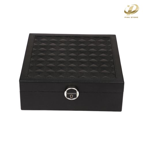 Luxe Black PU Leather Jewelry Box