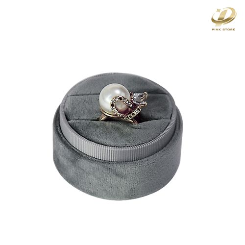 Grey Round Ring Box