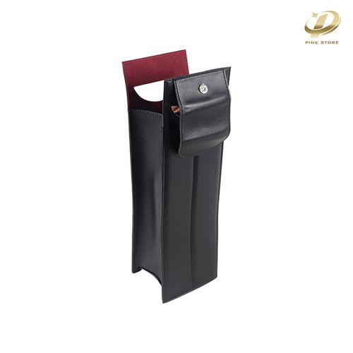 Custom PU Leather Wine Tote — Printed With Your Logo