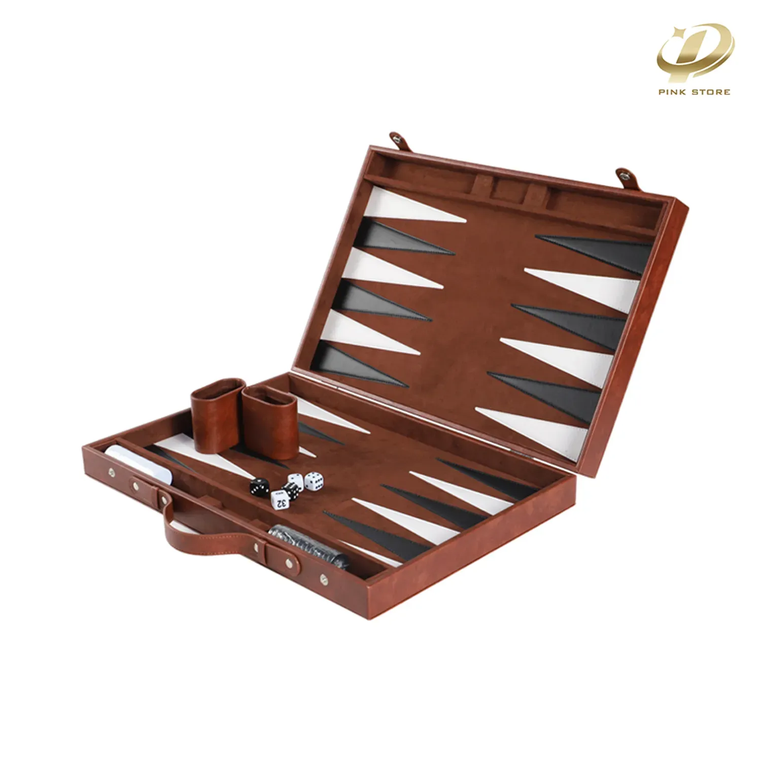 Leather Backgammon Board Game Set