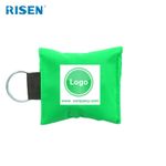 Risen Medical Green Mini CPR Mask Keychain with Custom Logo