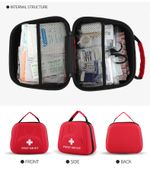 view of red first aid box from different aspect