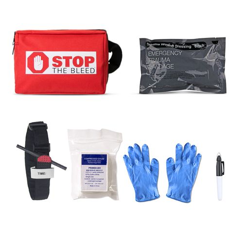 Equipo portátil de emergencia para consultorio médico Stop the Bleed con logotipo personalizado