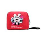 Risen Medical Red children's first aid emergency pouch with cartoon bunny design