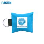 Risen Medical Blue Mini CPR Mask Keychain with Custom Logo