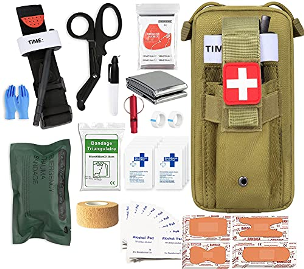 Kit táctico premium: material de nailon impermeable, portátil y versátil | Kit de trauma IFAK con función para detener el sangrado | Aceptación de solicitudes de OEM y ODM