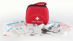 Risen Medical red medical pouch with handle and 101 accessories