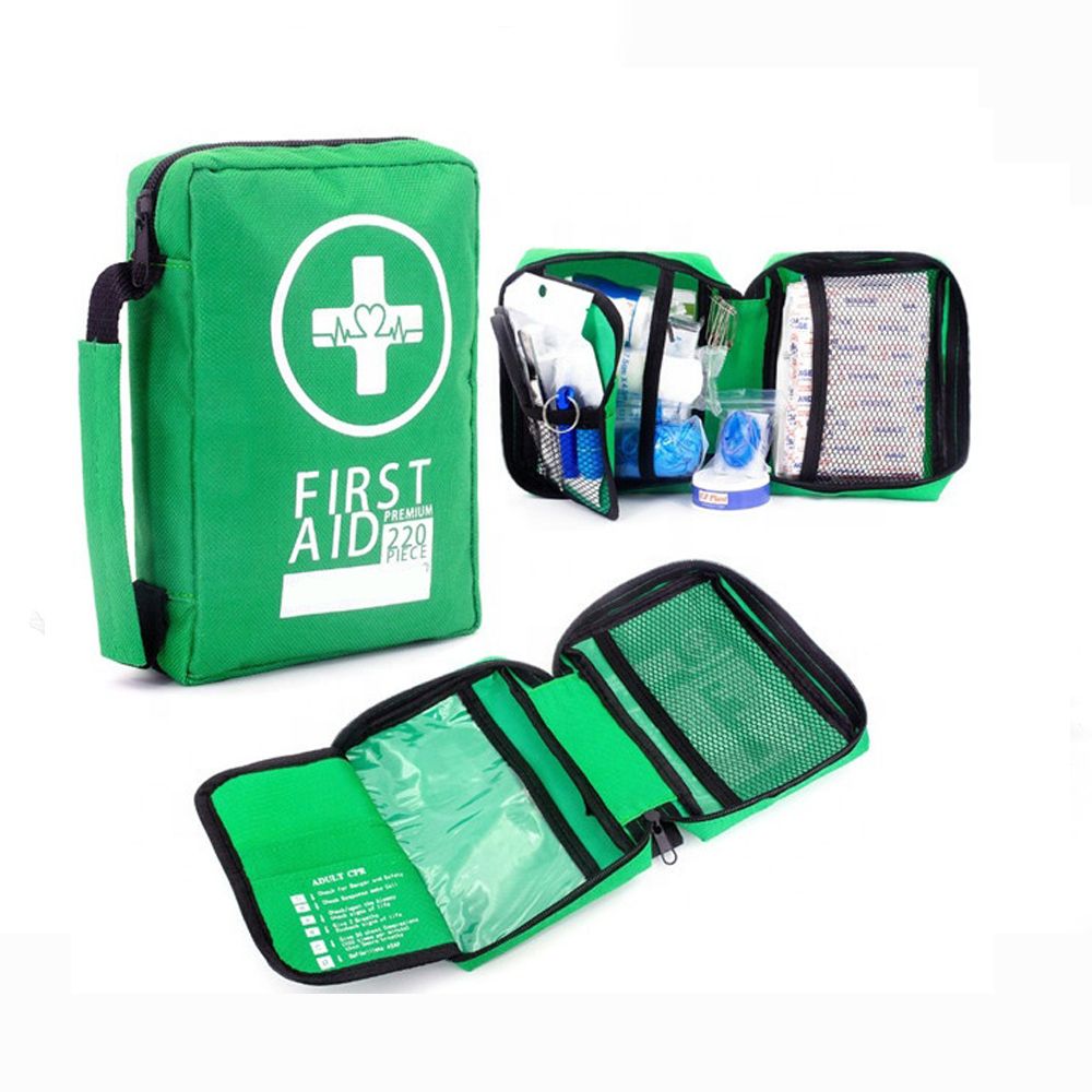 CE Approved Line Green Waterproof Medical First Med Aid Kit Emergency Supply Bag Health Bags Set Green