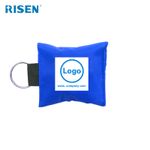 Risen Medical Blue Mini CPR Mask Keychain with Custom Logo