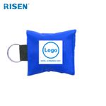 Risen Medical Blue Mini CPR Mask Keychain with Custom Logo