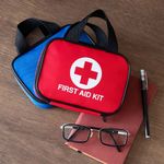 Risen Medical's survival emergency bag in red and blue