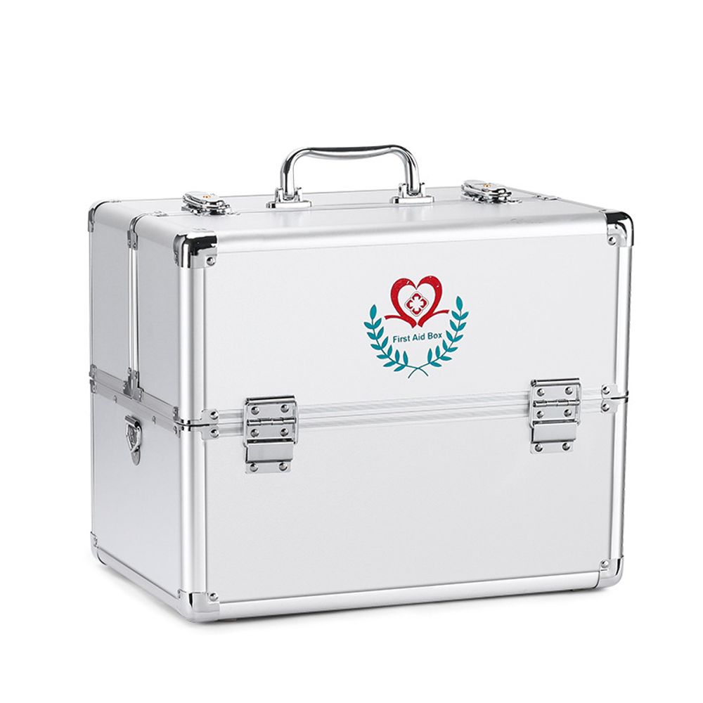 Family First Aid Medicine Kit Hard Case Lightweight  With Aluminum Hard Shell