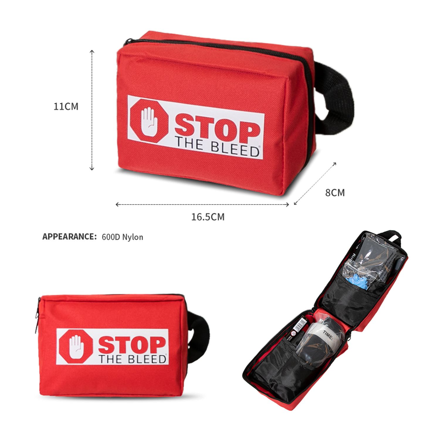 Risen Medical Portable Stop the Bleed Medical Office Emergency Kit size