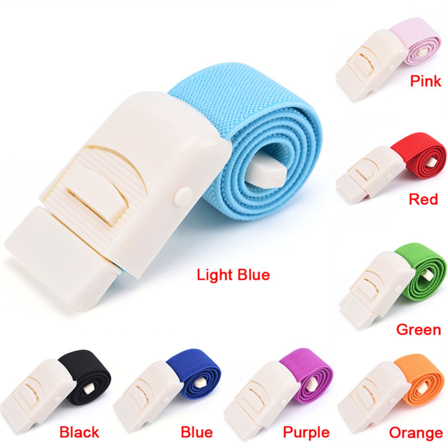 Multiple Snap On Tourniquet colors: light blue, pink, red, green, black, blue, purple, orange