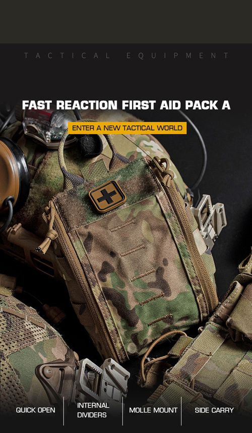 Kit avanzado de trauma militar: material impermeable | Diseño de liberación rápida | Kit táctico de control de sangrado | Opciones OEM y ODM disponibles