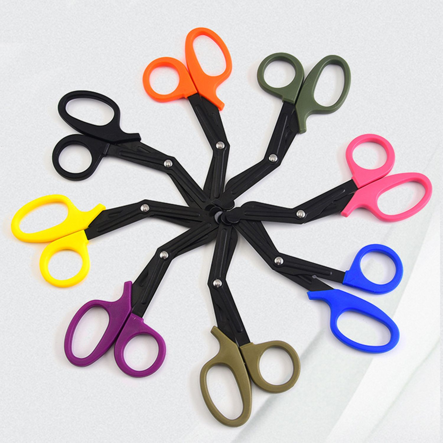 Risen Medical Bulk Stainless Steel Medical Bandage Scissors for First Aid Kits with different colors